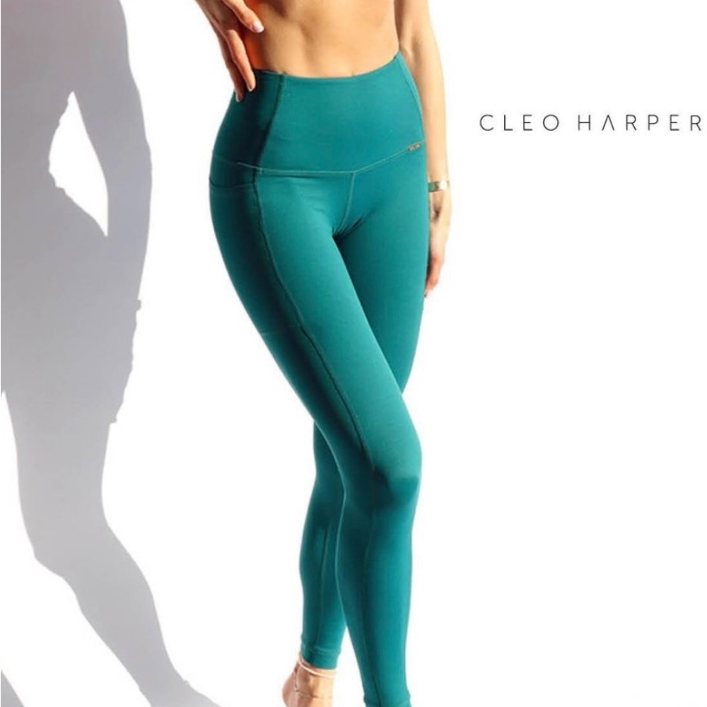 Cleo Harper Teal High-Waist Leggings